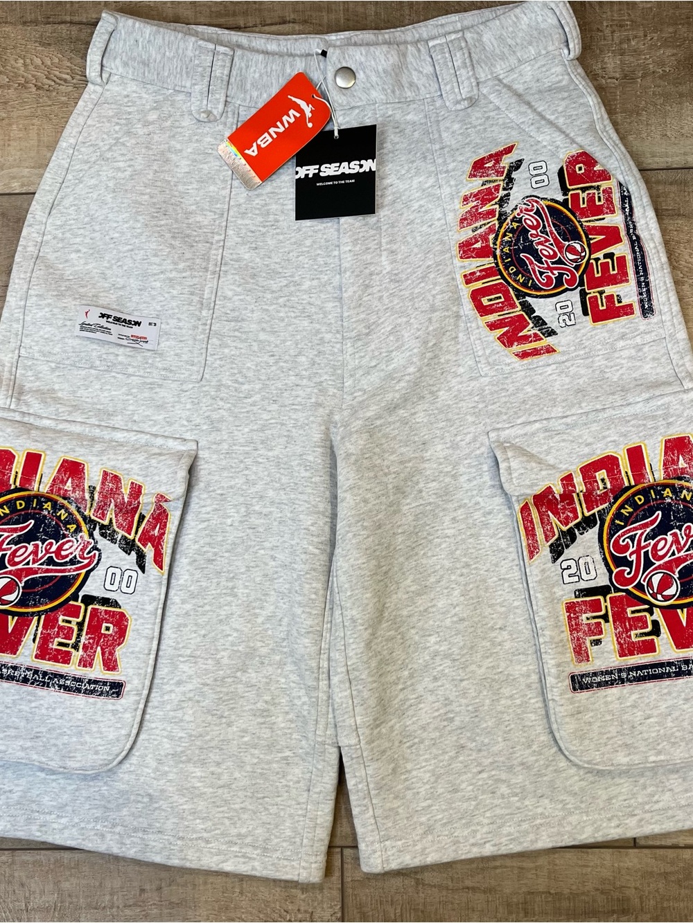 Off Season - Indiana Fever Cargo Sweat Shorts - Size M- NWT